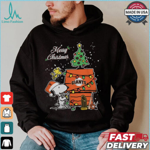 San Francisco Giants Merry Christmas With Snoopy Baby T Shirt