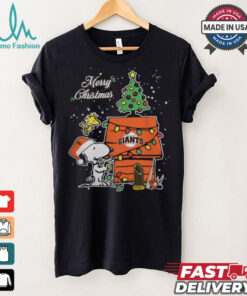 San Francisco Giants Merry Christmas With Snoopy Baby T Shirt