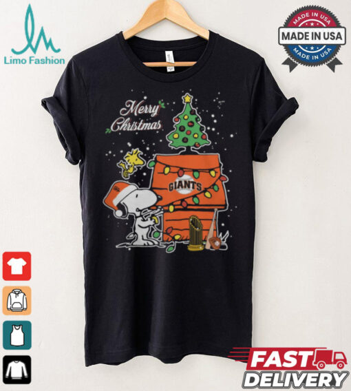 San Francisco Giants Merry Christmas With Snoopy Baby T Shirt