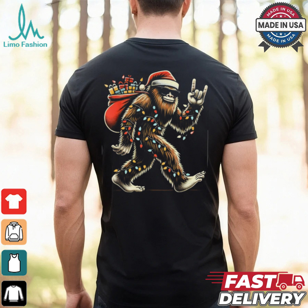 Santa Bigfoot Christmas Lights Funny Sasquatch Believe T Shirt Recovered Santa Bigfoot Christmas Lights Funny Sasquatch Believe T Shirt Recovered