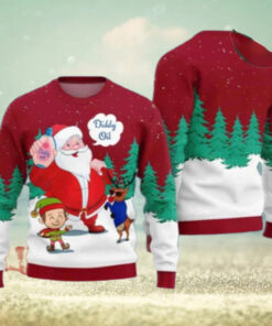 Santa Diddy Oil Chirstmas Gifts 2024 Xmas For Family And Friends Ugly Sweater
