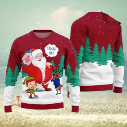 Santa Diddy Oil Chirstmas Gifts 2024 Xmas For Family And Friends Ugly Sweater