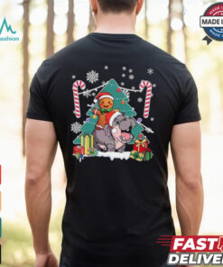Santa Gingerbread Riding Moo Deng Vintage T Shirt