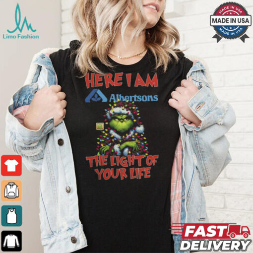 Santa Grinch Here I Am Albertsons The Light Of Your Life Christmas Light Shirt