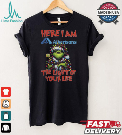 Santa Grinch Here I Am Albertsons The Light Of Your Life Christmas Light Shirt