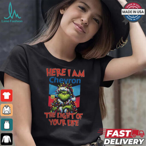 Santa Grinch Here I Am Chevron The Light Of Your Life Christmas Light Shirt