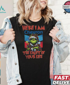 Santa Grinch Here I Am Chevron The Light Of Your Life Christmas Light Shirt