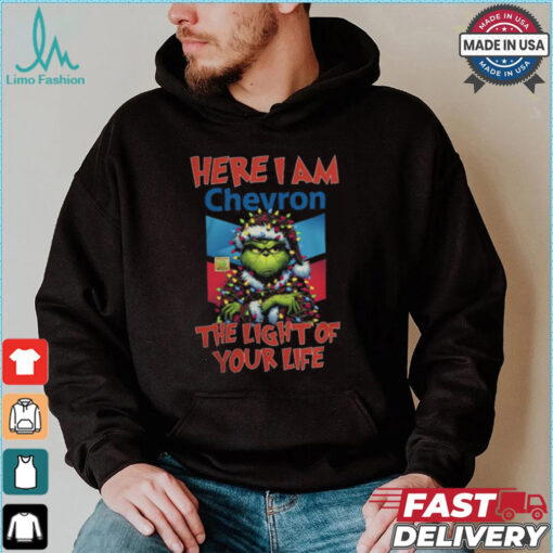 Santa Grinch Here I Am Chevron The Light Of Your Life Christmas Light Shirt