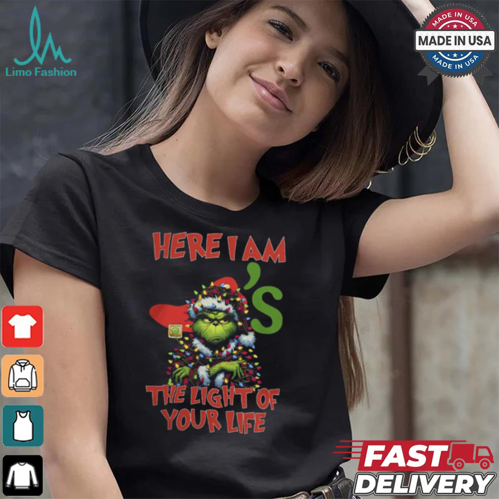 Santa Grinch Here I Am Chili’s The Light Of Your Life Christmas Light Shirt Santa Grinch Here I Am Chili’s The Light Of Your Life Christmas Light Shirt