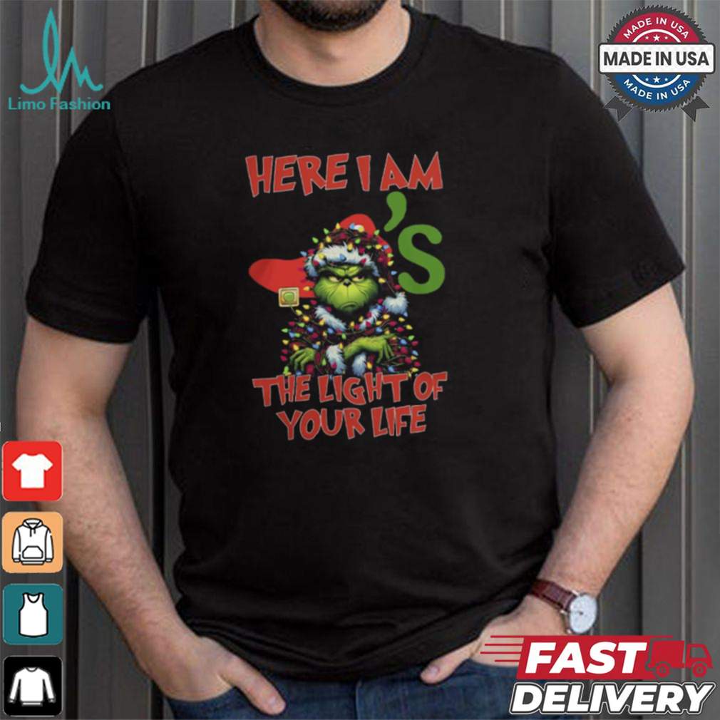Santa Grinch Here I Am Chili’s The Light Of Your Life Christmas Light Shirt Santa Grinch Here I Am Chili’s The Light Of Your Life Christmas Light Shirt