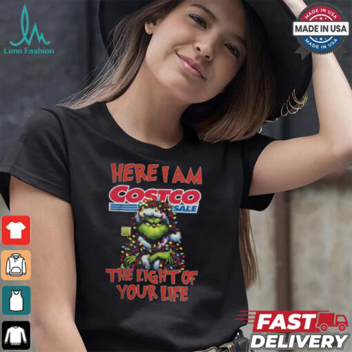 Santa Grinch Here I Am Costco Wholesale The Light Of Your Life Christmas Light Shirt