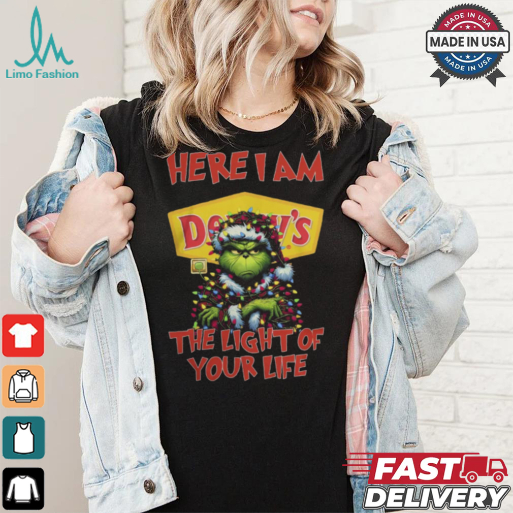 Santa Grinch Here I Am Denny’s The Light Of Your Life Christmas Light Shirt Santa Grinch Here I Am Denny’s The Light Of Your Life Christmas Light Shirt