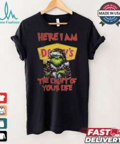 Santa Grinch Here I Am Denny’s The Light Of Your Life Christmas Light Shirt