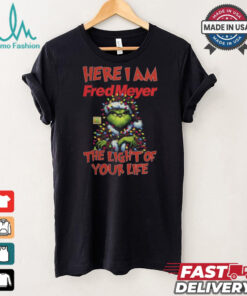 Santa Grinch Here I Am Fred Meyer The Light Of Your Life Christmas Light Shirt