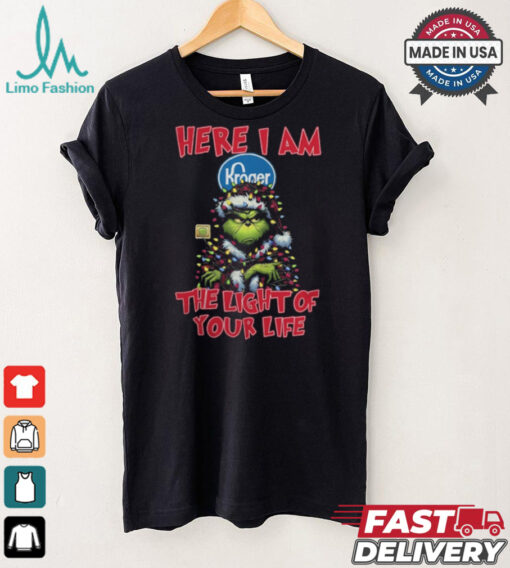Santa Grinch Here I Am Kroger The Light Of Your Life Christmas Light Shirt