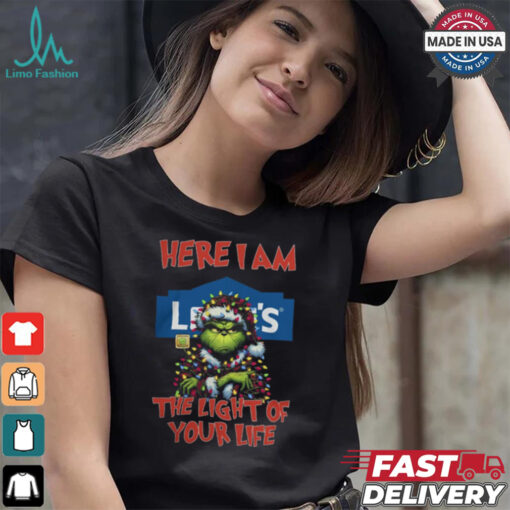 Santa Grinch Here I Am Lowe’s The Light Of Your Life Christmas Light Shirt