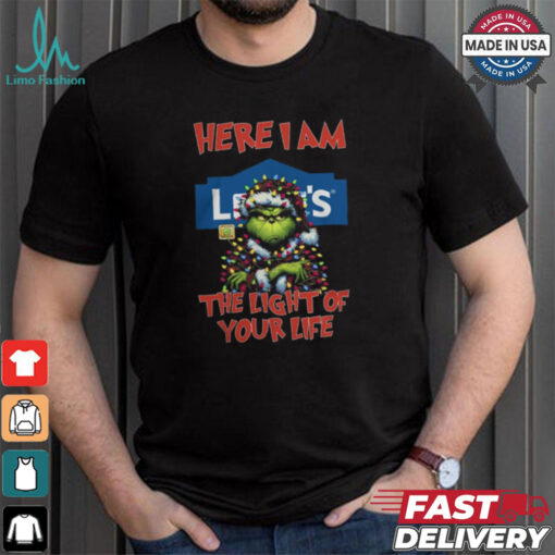 Santa Grinch Here I Am Lowe’s The Light Of Your Life Christmas Light Shirt