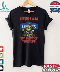 Santa Grinch Here I Am Lowe’s The Light Of Your Life Christmas Light Shirt
