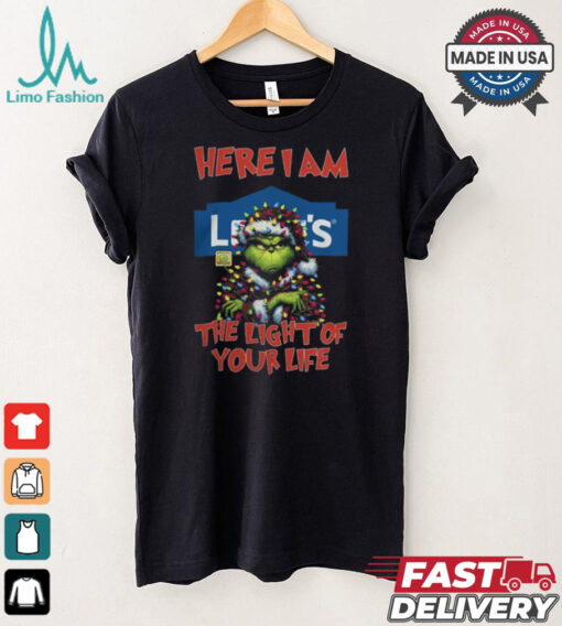 Santa Grinch Here I Am Lowe’s The Light Of Your Life Christmas Light Shirt