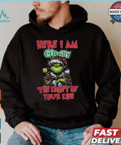 Santa Grinch Here I Am O’Reilly Auto Parts The Light Of Your Life Christmas Light Shirt