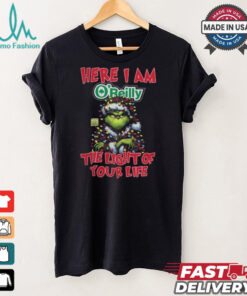 Santa Grinch Here I Am O’Reilly Auto Parts The Light Of Your Life Christmas Light Shirt