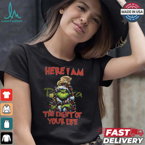 Santa Grinch Here I Am Panera Bread The Light Of Your Life Christmas Light Shirt