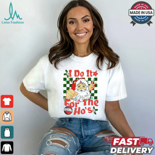 Santa I do it for the hos Santa Claus Christmas Lights shirt