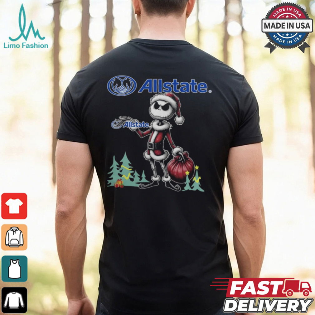 Santa Jack Skellington Allstate Logo Merry Christmas 2024 Shirt Santa Jack Skellington Allstate Logo Merry Christmas 2024 Shirt