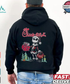 Santa Jack Skellington Chick fil A Logo Merry Christmas 2024 Shirt