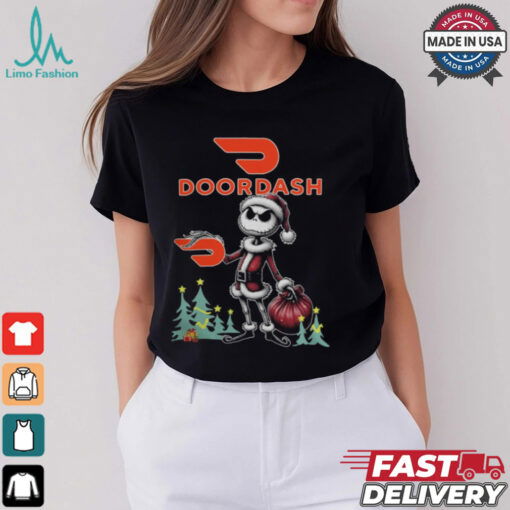 Santa Jack Skellington Doordash Logo Merry Christmas 2024 Shirt