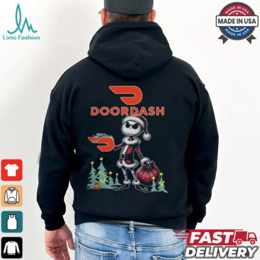 Santa Jack Skellington Doordash Logo Merry Christmas 2024 Shirt