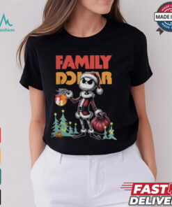 Santa Jack Skellington Family Dollar Logo Merry Christmas 2024 Shirt