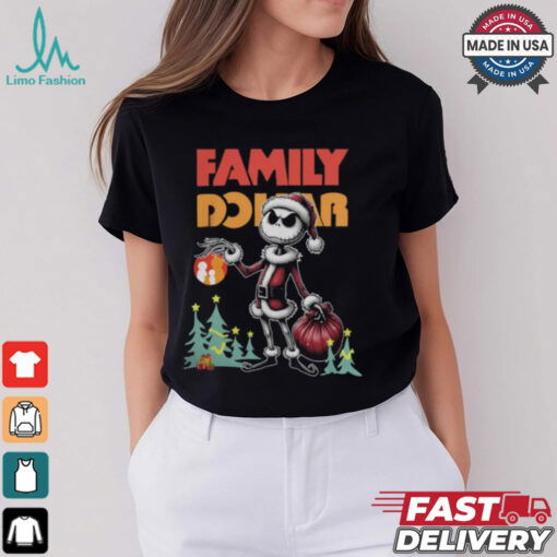 Santa Jack Skellington Family Dollar Logo Merry Christmas 2024 Shirt