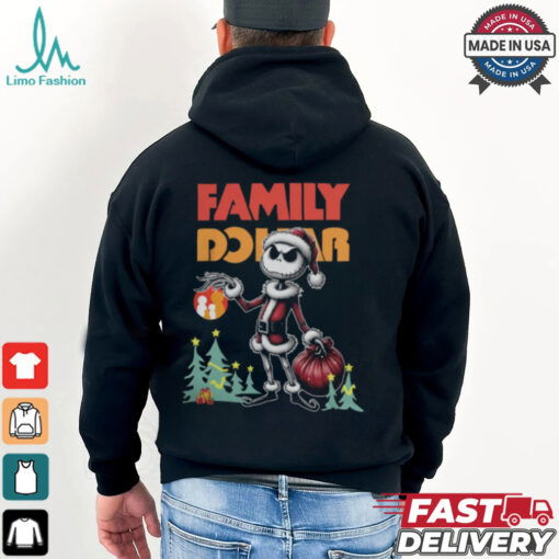 Santa Jack Skellington Family Dollar Logo Merry Christmas 2024 Shirt
