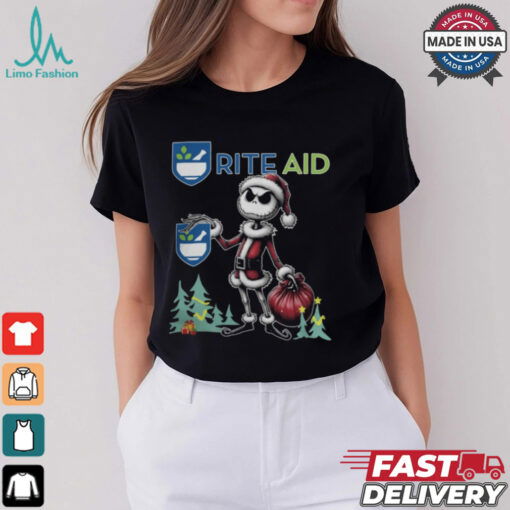 Santa Jack Skellington Rite Aid Logo Merry Christmas 2024 Shirt
