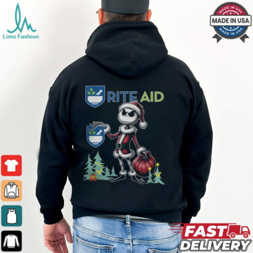 Santa Jack Skellington Rite Aid Logo Merry Christmas 2024 Shirt