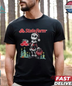 Santa Jack Skellington State Farm Logo Merry Christmas 2024 Shirt