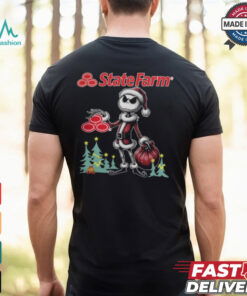 Santa Jack Skellington State Farm Logo Merry Christmas 2024 Shirt