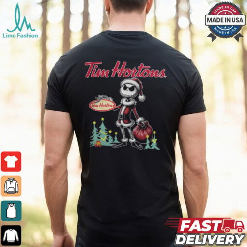 Santa Jack Skellington Tim Hortons Logo Merry Christmas 2024 Shirt