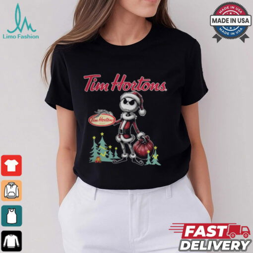Santa Jack Skellington Tim Hortons Logo Merry Christmas 2024 Shirt