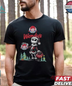 Santa Jack Skellington Wendys Logo Merry Christmas 2024 Shirt