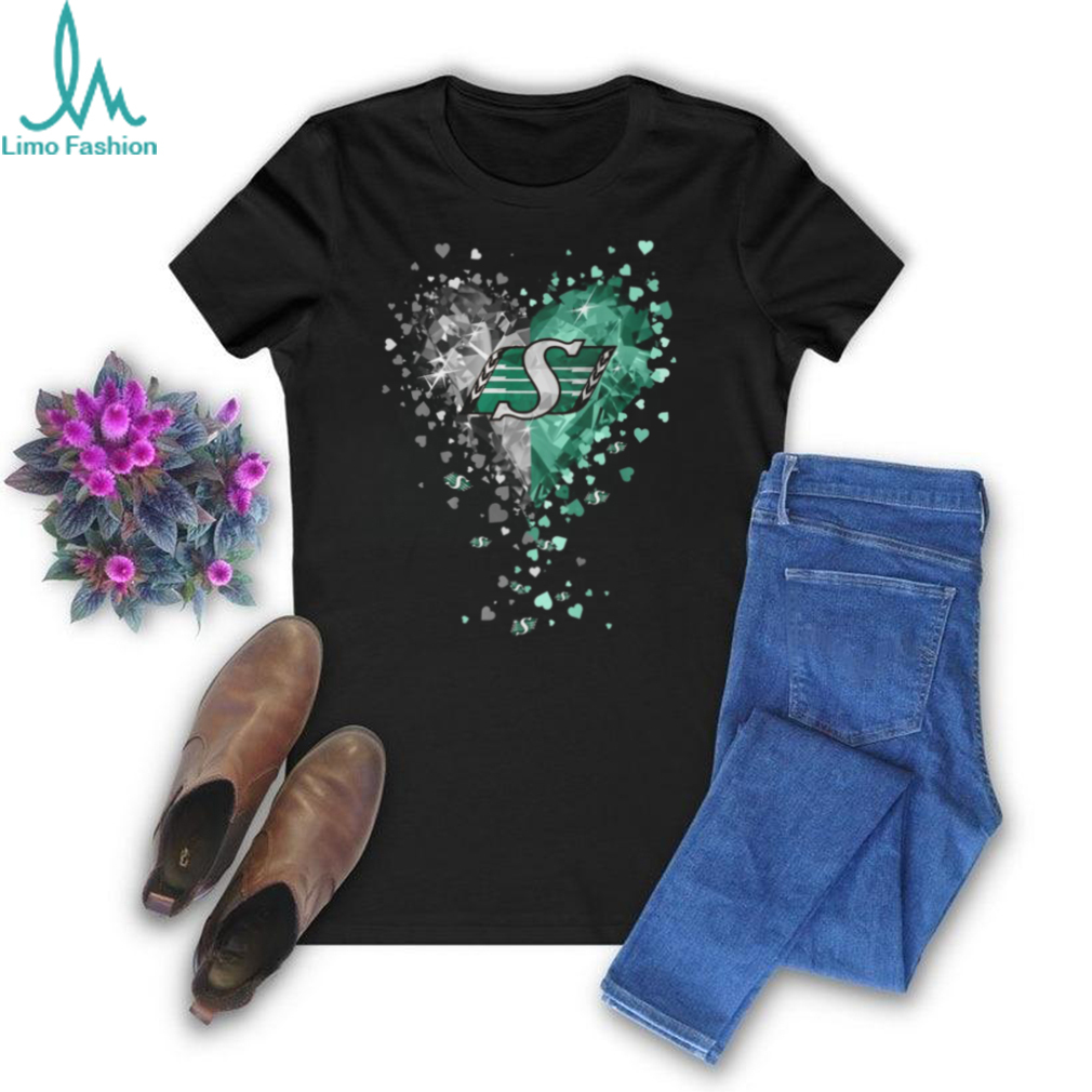 Saskatchew Roughriders Crystal Heart Shirt Saskatchew Roughriders Crystal Heart Shirt