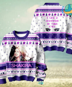 Shakira I Saw A Champions In Your Eyes Ugly Christmas Sweater