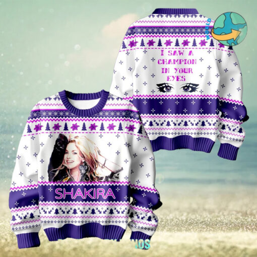Shakira I Saw A Champions In Your Eyes Ugly Christmas Sweater