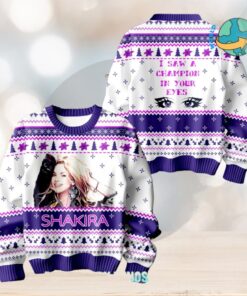 Shakira I Saw A Champions In Your Eyes Ugly Christmas Sweater