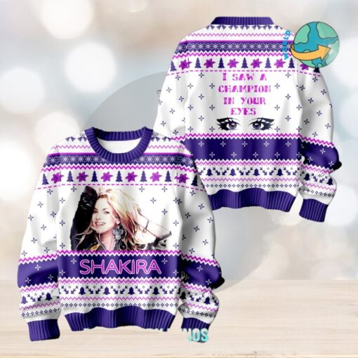 Shakira I Saw A Champions In Your Eyes Ugly Christmas Sweater