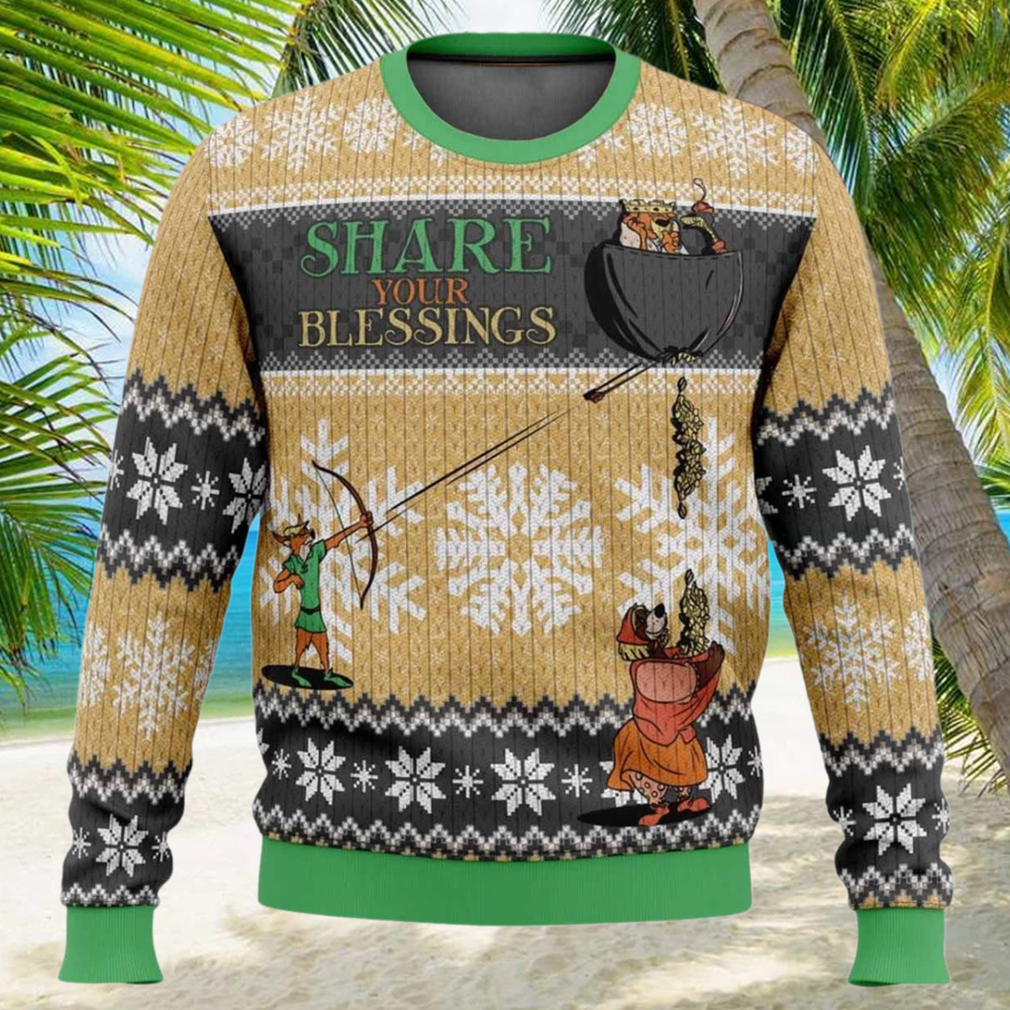 Share Your Blessings Robin Hood Ugly Christmas Sweater Share Your Blessings Robin Hood Ugly Christmas Sweater