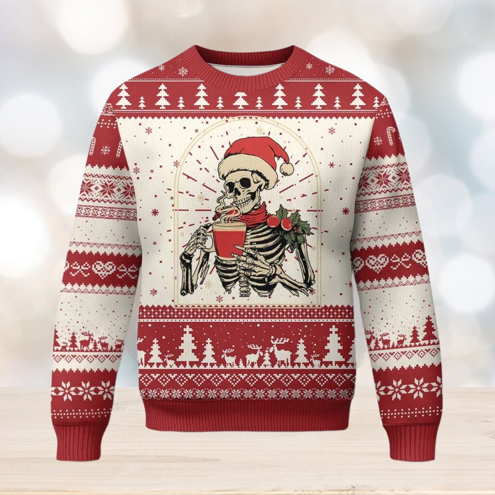 Skeleton Christmas Ugly Christmas Sweater Dead Inside But Caffeinated Coffee Addict Xmas Vibe Skeleton Christmas Ugly Christmas Sweater Dead Inside But Caffeinated Coffee Addict Xmas Vibe