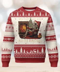 Skeleton Christmas Ugly Christmas Sweater When You’re Dead Inside But It’s Xmas Chillin’
