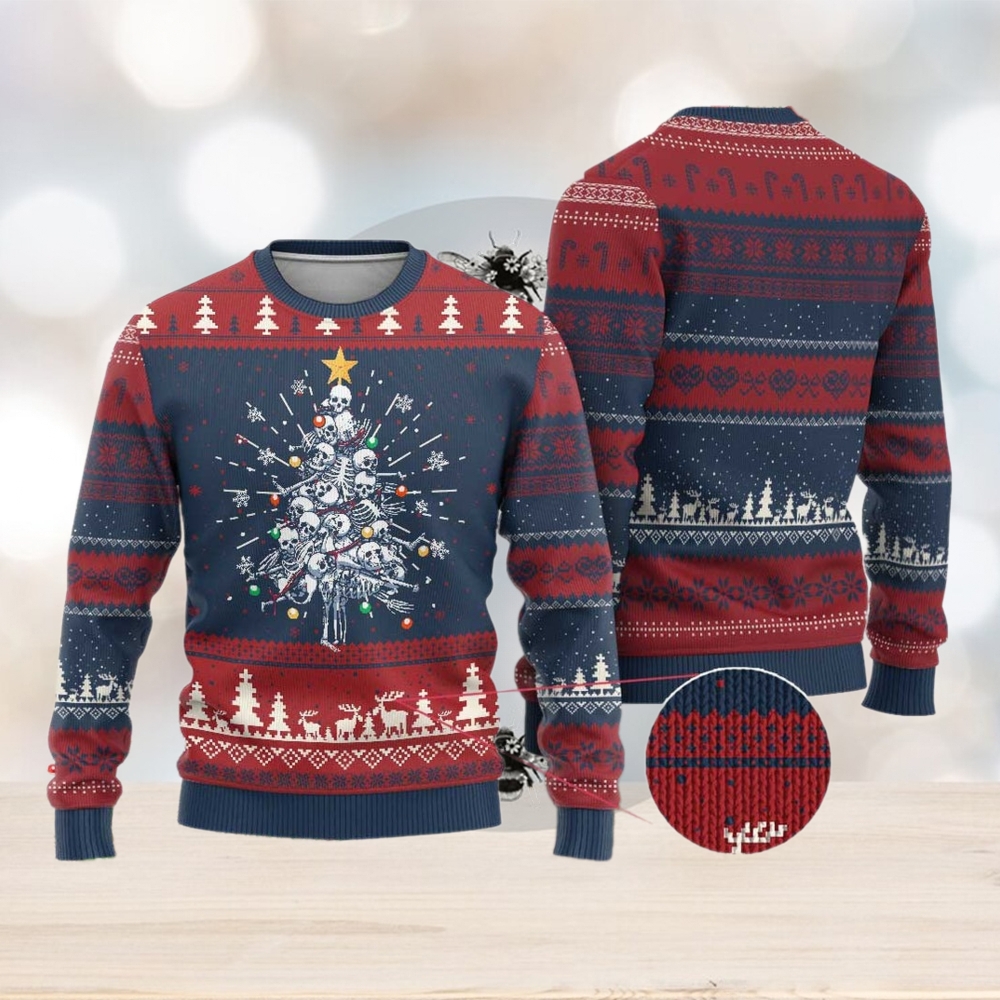 Skeleton Xmas Ugly Christmas Sweater Skull Christmas Tree Skeleton Xmas Ugly Christmas Sweater Skull Christmas Tree